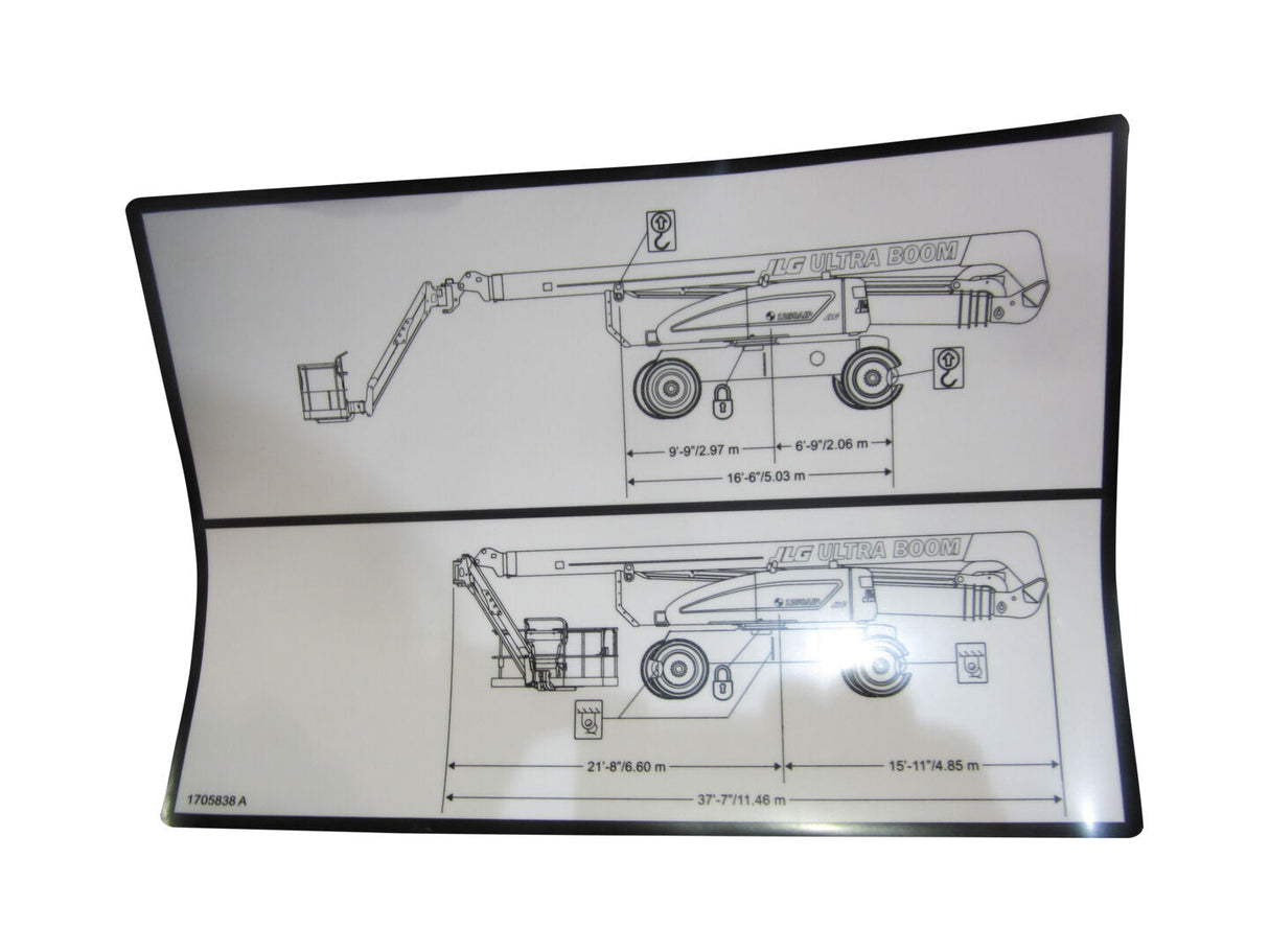1705838 Decal, Lift Diagram (1250AJP) | JLG
