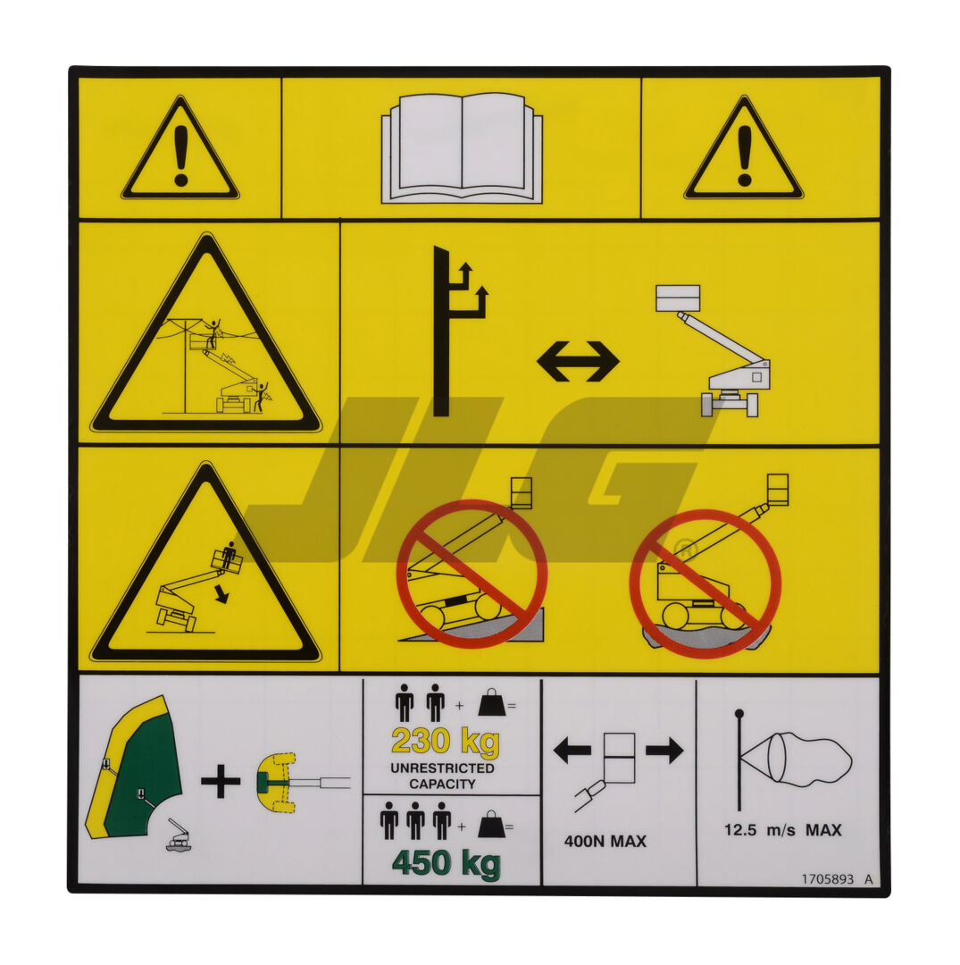 1705893 Decal, Danger/Warning (Plf) | JLG