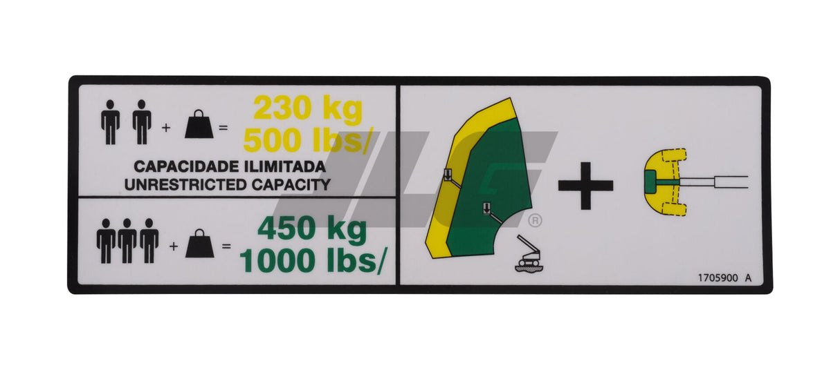 1705900 Decal, Warn Dual Cap (Brz/Por) | JLG