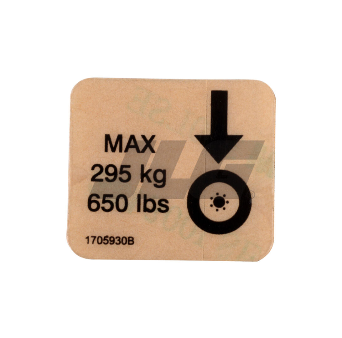 1705930 Decal, Wheel Load Ssv10 | JLG
