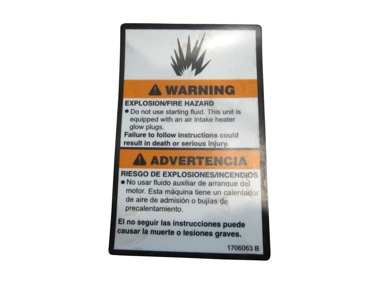 1706063 Decal, Warning Explosion | JLG