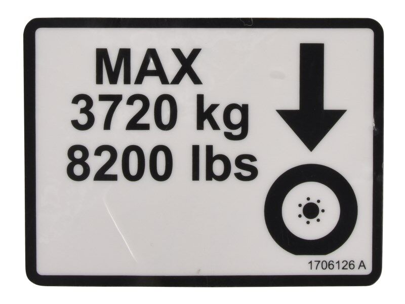 1706126 Decal, Max Tire Load | JLG