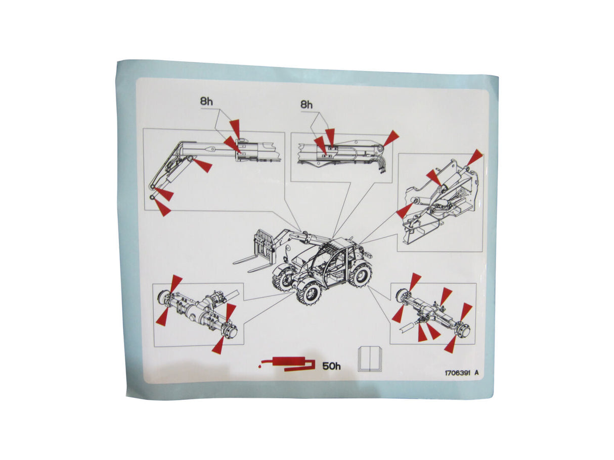 1706391 Calcomanía, lubricante de servicio | JLG