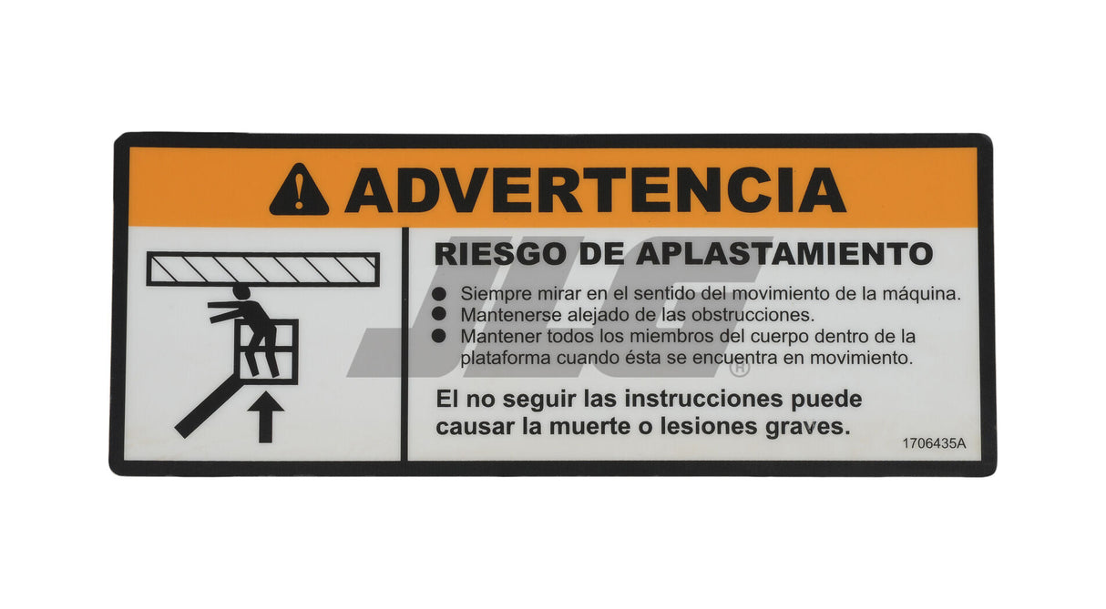 1706435 Decal, Crushing Plf | JLG