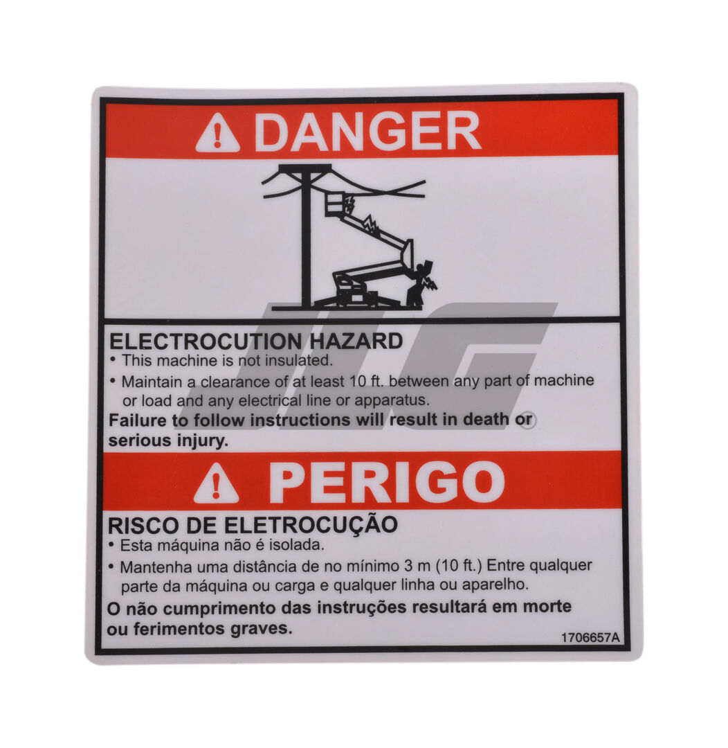 1706657 Decal, Electric Hazard Eng/Por | JLG