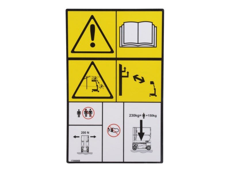 1706686 Decal, 1230Es Warning/Cap Ce | JLG