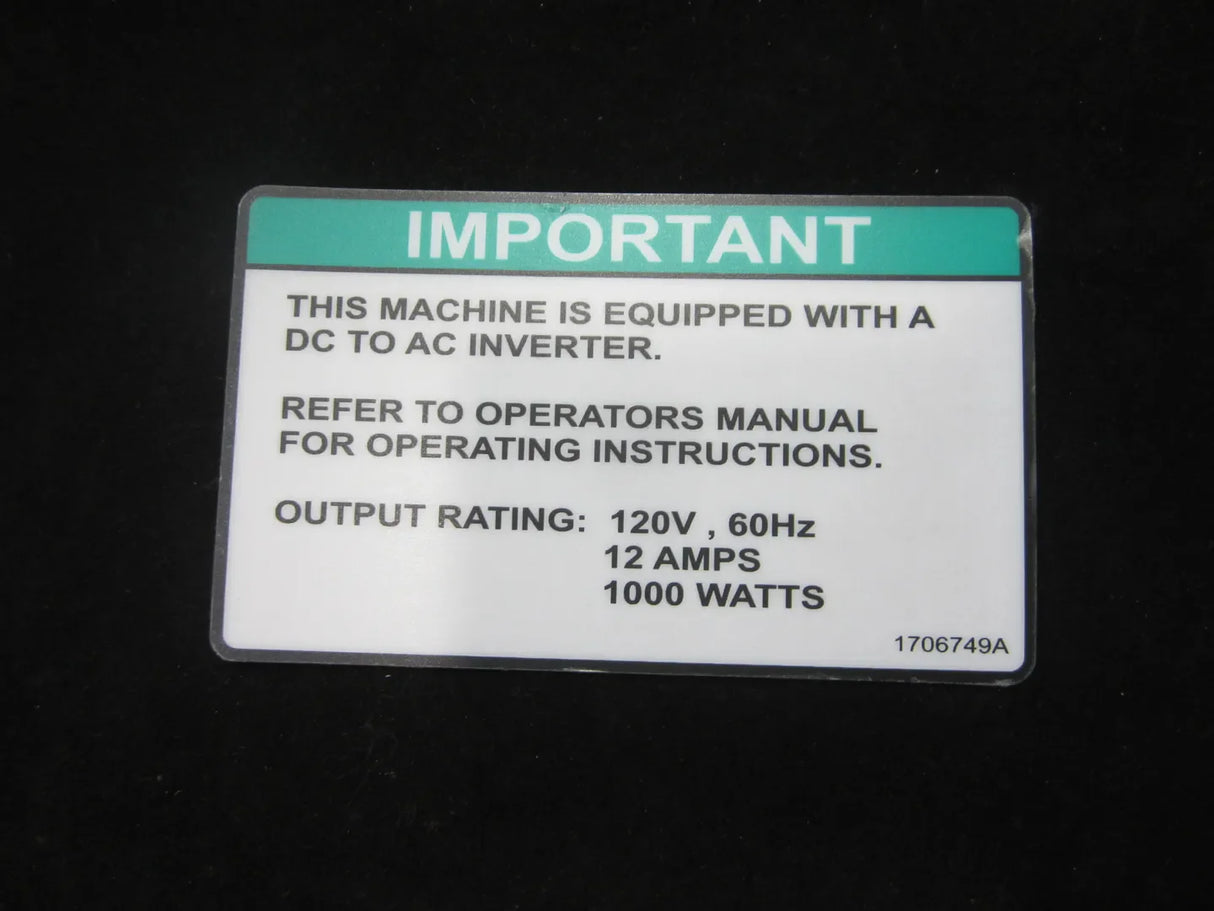 1706749 Decal, Invertre Information | JLG