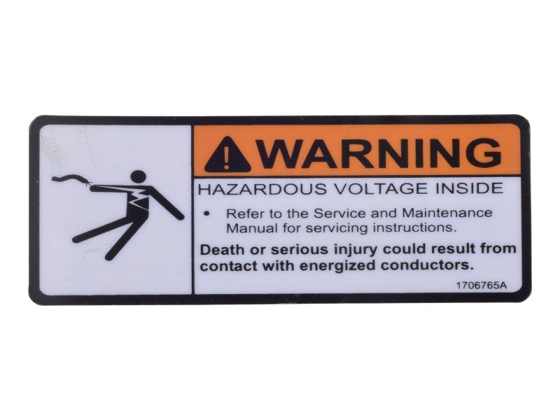 Part Number 1706765 Decal, Voltage Warning fits JLG