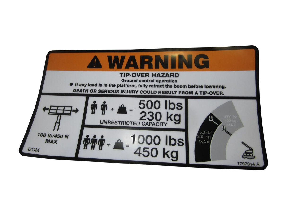 1707014 Decal Warning Dual Capacity