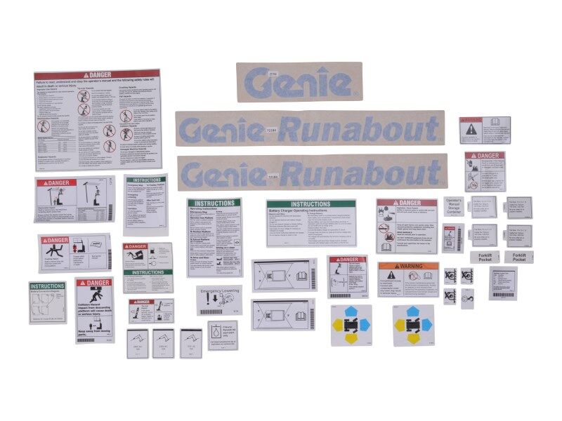 Part number 220001GT Decal Kit Safety/Instr.Words Genuine Genie