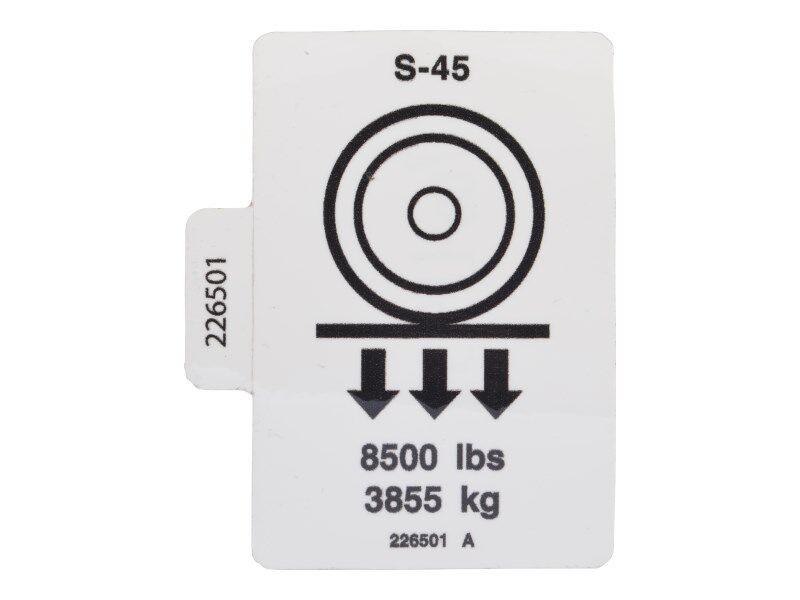 226501 Wheel Load Decal