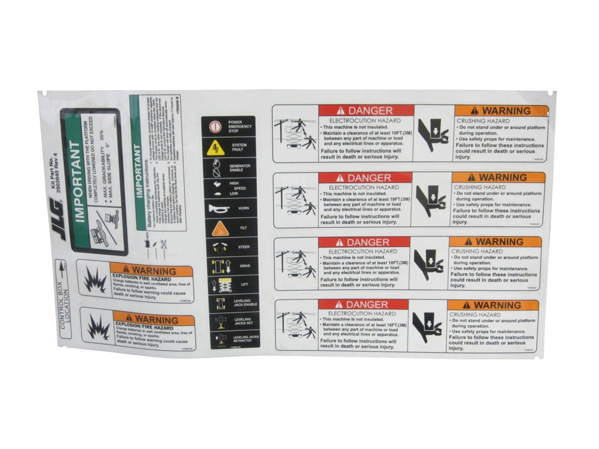 2902040 Decal Kit Multi-Color (Engine) | JLG - BHE Parts Store