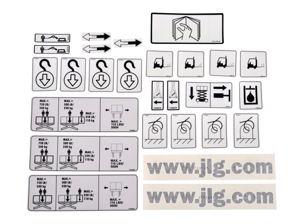 2902071 Decal Kit, Pictogram, 20/26 E2 | JLG