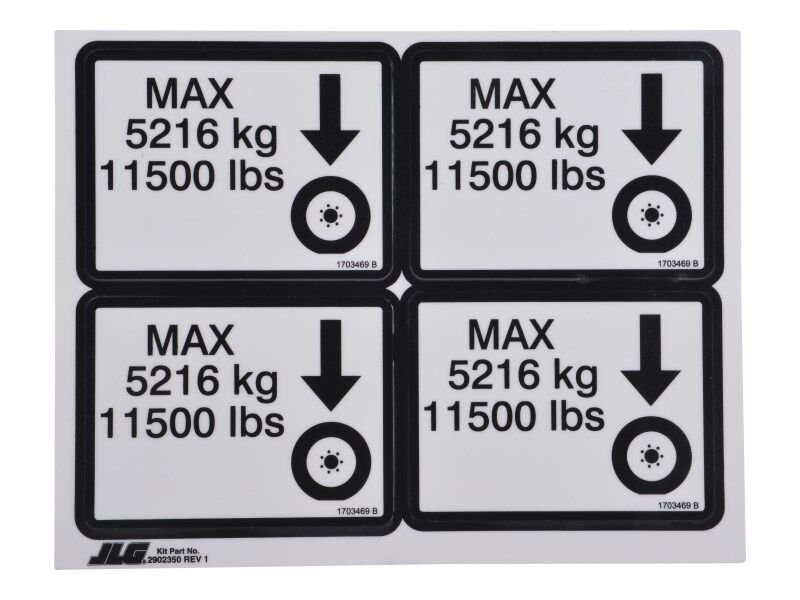 2902350 Decal Kit Max Tire Load 600A | JLG