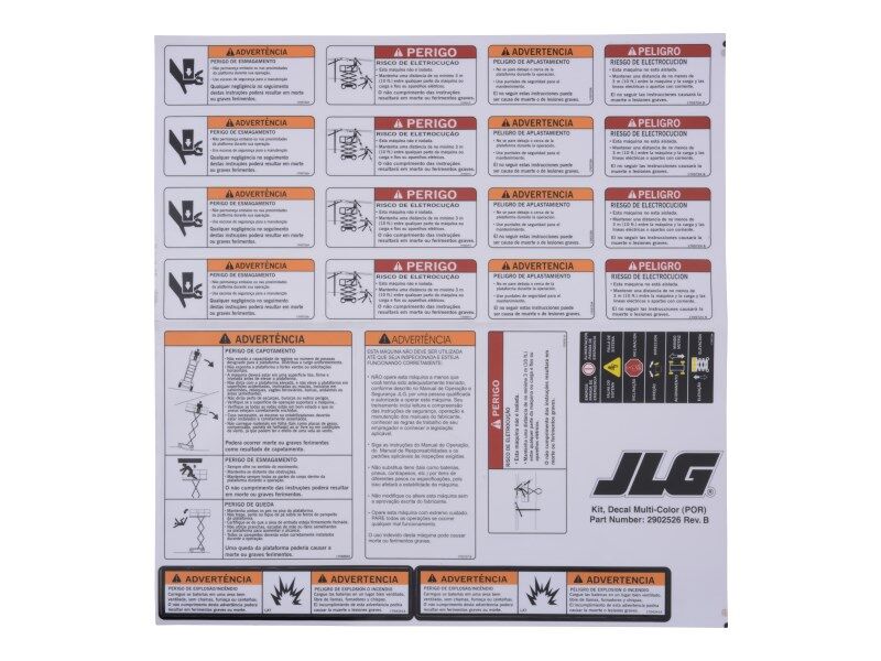 Part Number 2902526 Decal Kit Multi-Color (Por) fits JLG