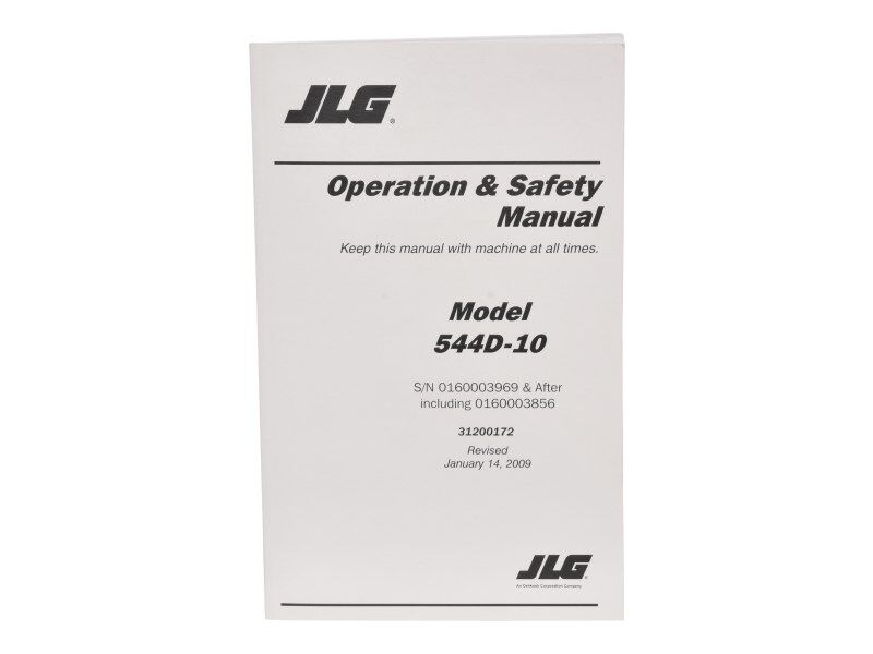 Part Number 31200172 544D-10 Operator Manual fits JLG