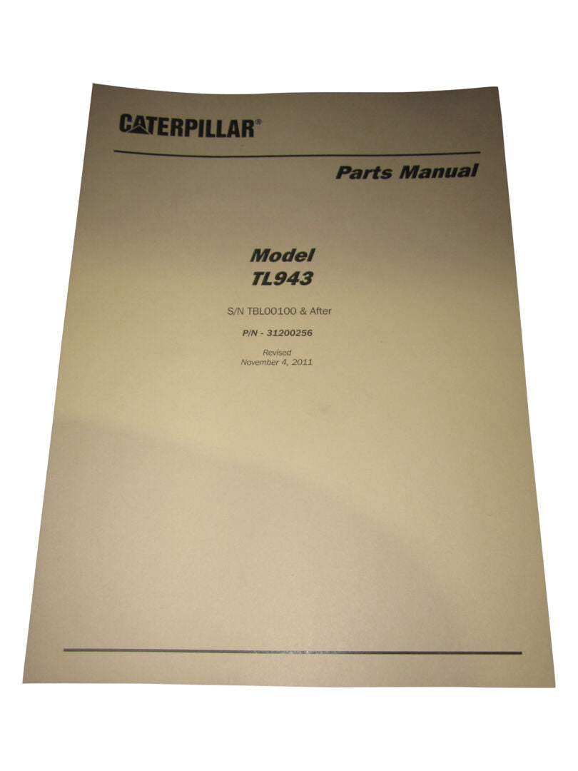 Part Number 31200256 TL943 Parts Mnl fits JLG