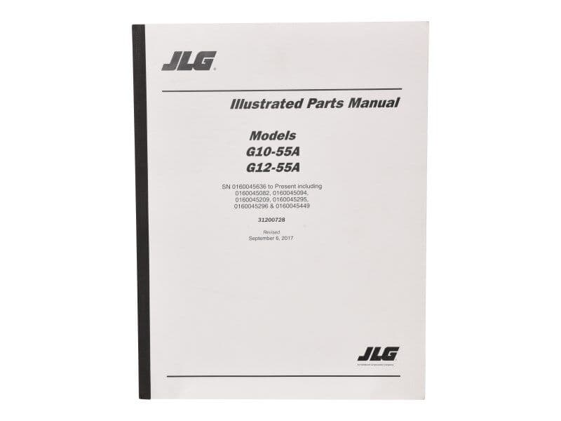 Part Number 31200728 G10/12-55A Parts Manual fits JLG