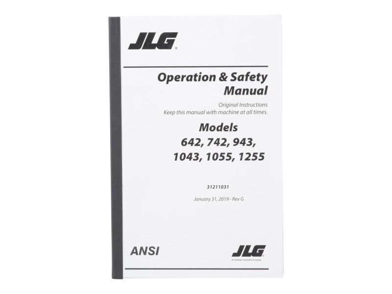 Part Number 31211031 642, 943, 1055, 1255 Op&Safe Mnl fits JLG