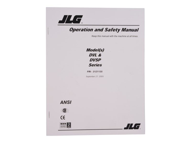 Part Number 3121135 Manual, Dvl/Dvsp Operator fits JLG
