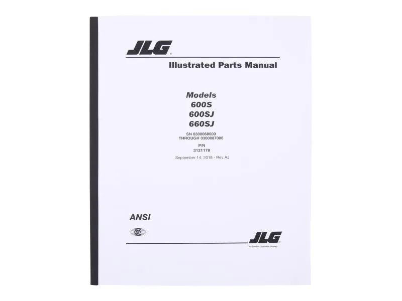 Part Number 3121178 600S Pts S/N 68000 To 87000 fits JLG