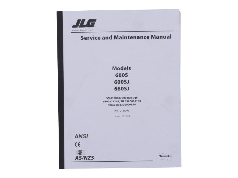 Part Number 3121202 Mnl, 600S Gbl Service fits JLG