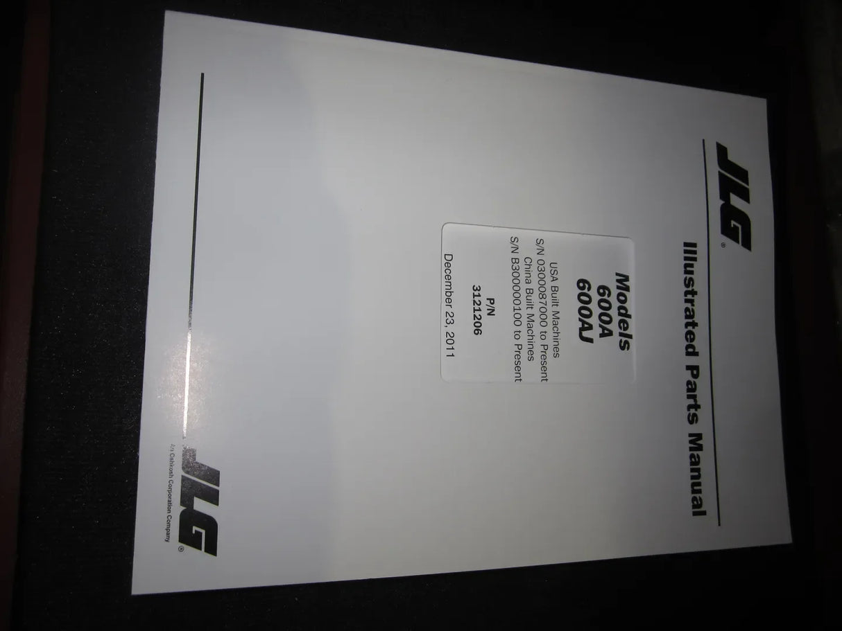 Part Number 3121206 Mnl, 600A Gbl Parts fits JLG
