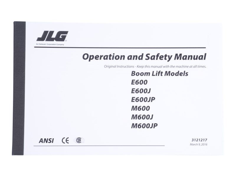 Part Number 3121217 E/M600 Global Operators fits JLG