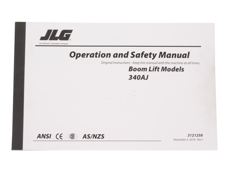 Part Number 3121258 Mnl, 340AJ Gbl Operator/Safety fits JLG