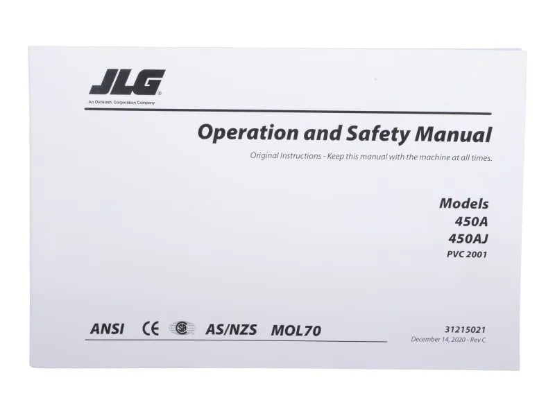 31215021 Manual, Operator 450A | JLG