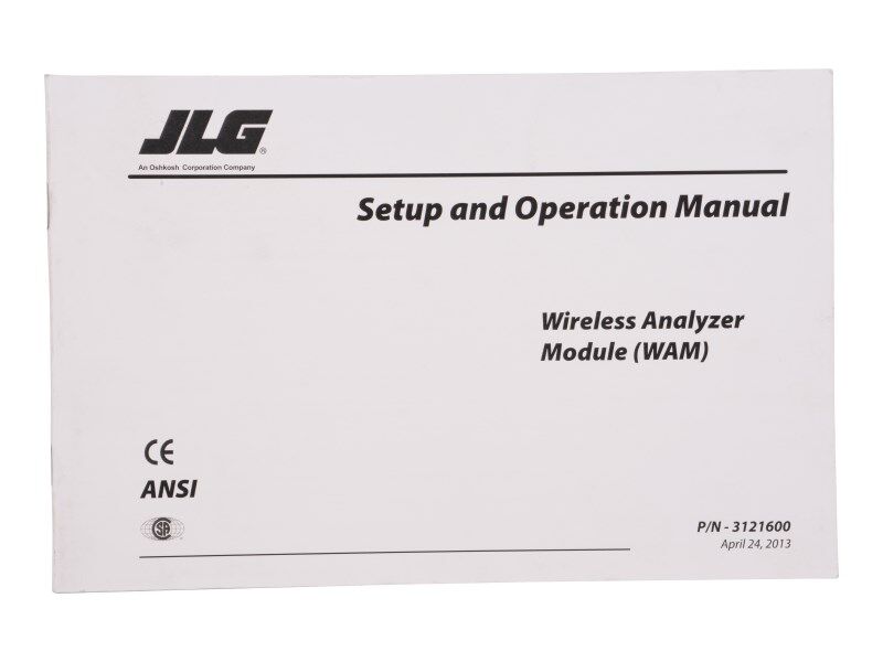 Part Number 3121600 Mnl, Wam Setup/Operation fits JLG