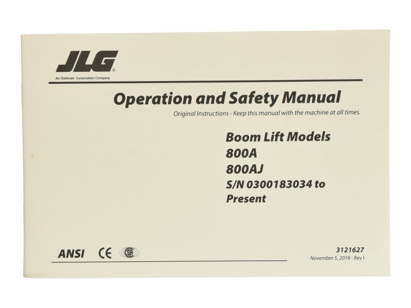 Part Number 3121627 Mnl, 800A Gbl Operator Sn183034-Prs fits JLG