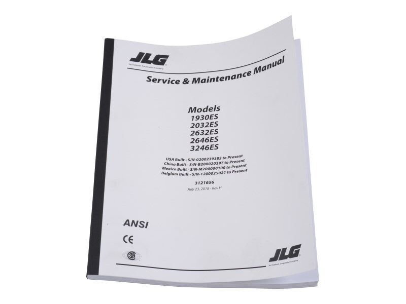 Part Number 3121656 Mnl, Es Gbl Service fits JLG
