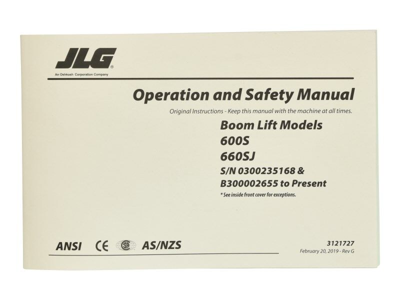 Part Number 3121727 600S Gbl Oper fits JLG