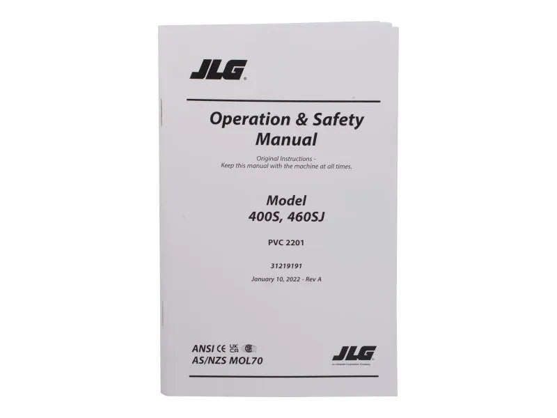 31219191 Manual, Operator 400S PVC 2201 | JLG