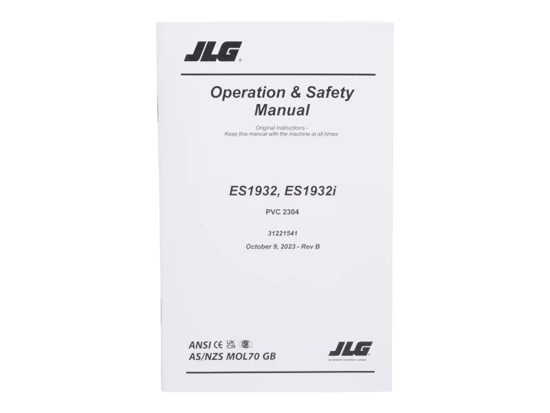 31221541 Manual, Operations ES1932 PVC2304 | JLG