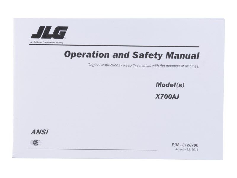 Part Number 3128790 Manual, X700AJ Ansi Operator fits JLG