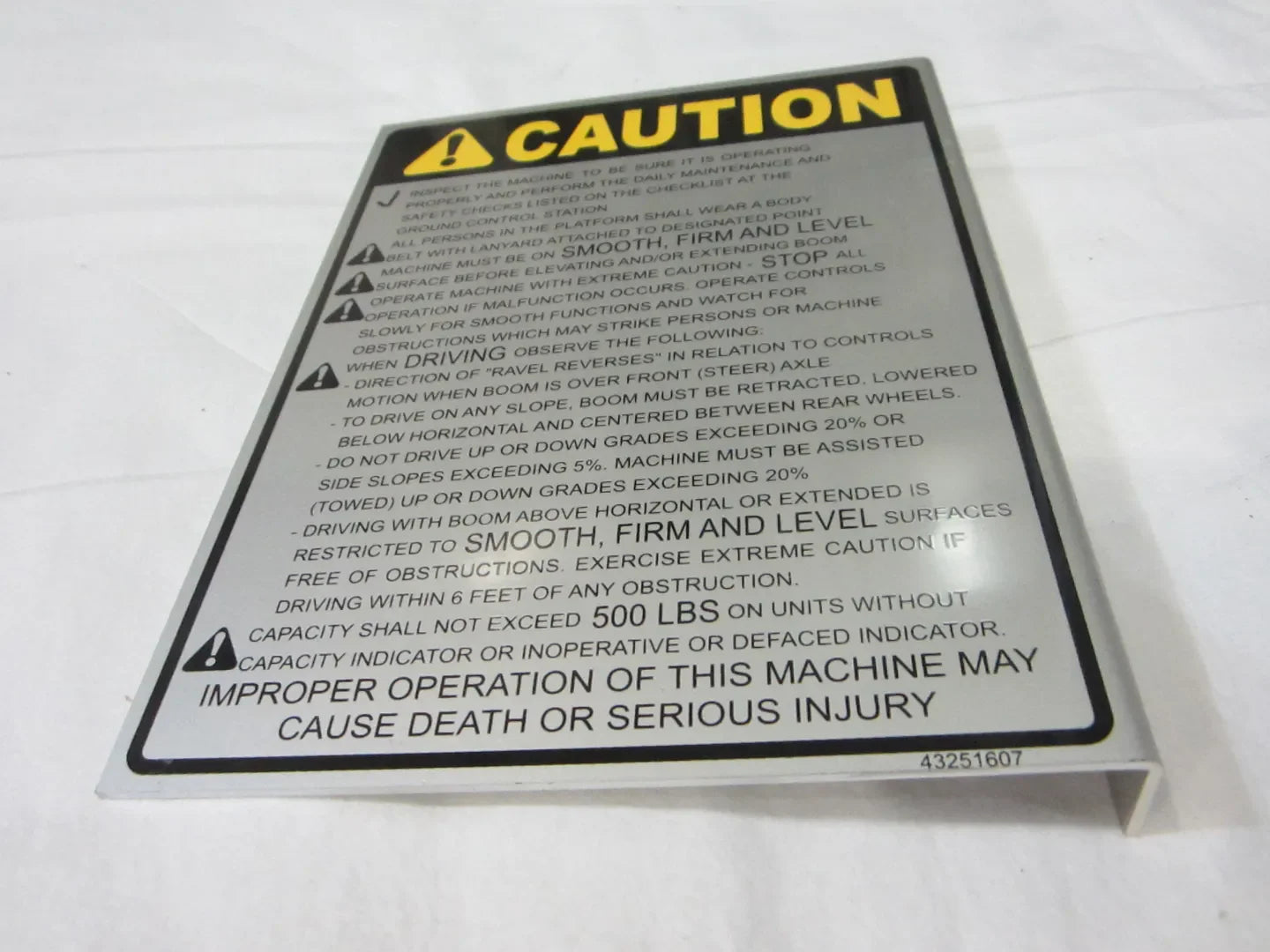 3251607 Caution (60Ht, 50Ht/40Htw 2:1) | JLG