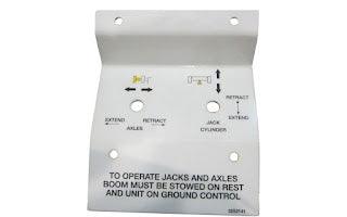 3252141 Nameplate, Jack & Axle Switches | JLG - BHE Parts Store
