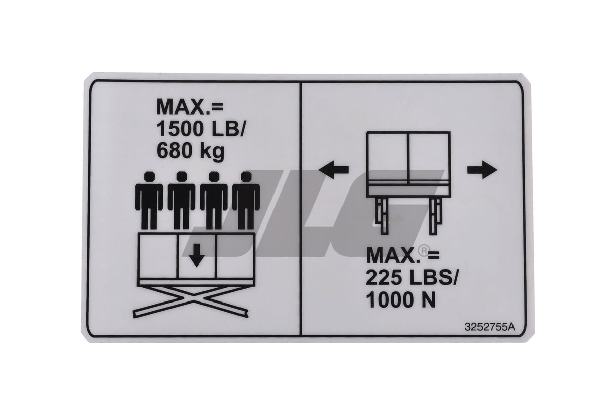 3252755 Nameplate, Cap (Fix Deck)C/D/L/B/J | JLG