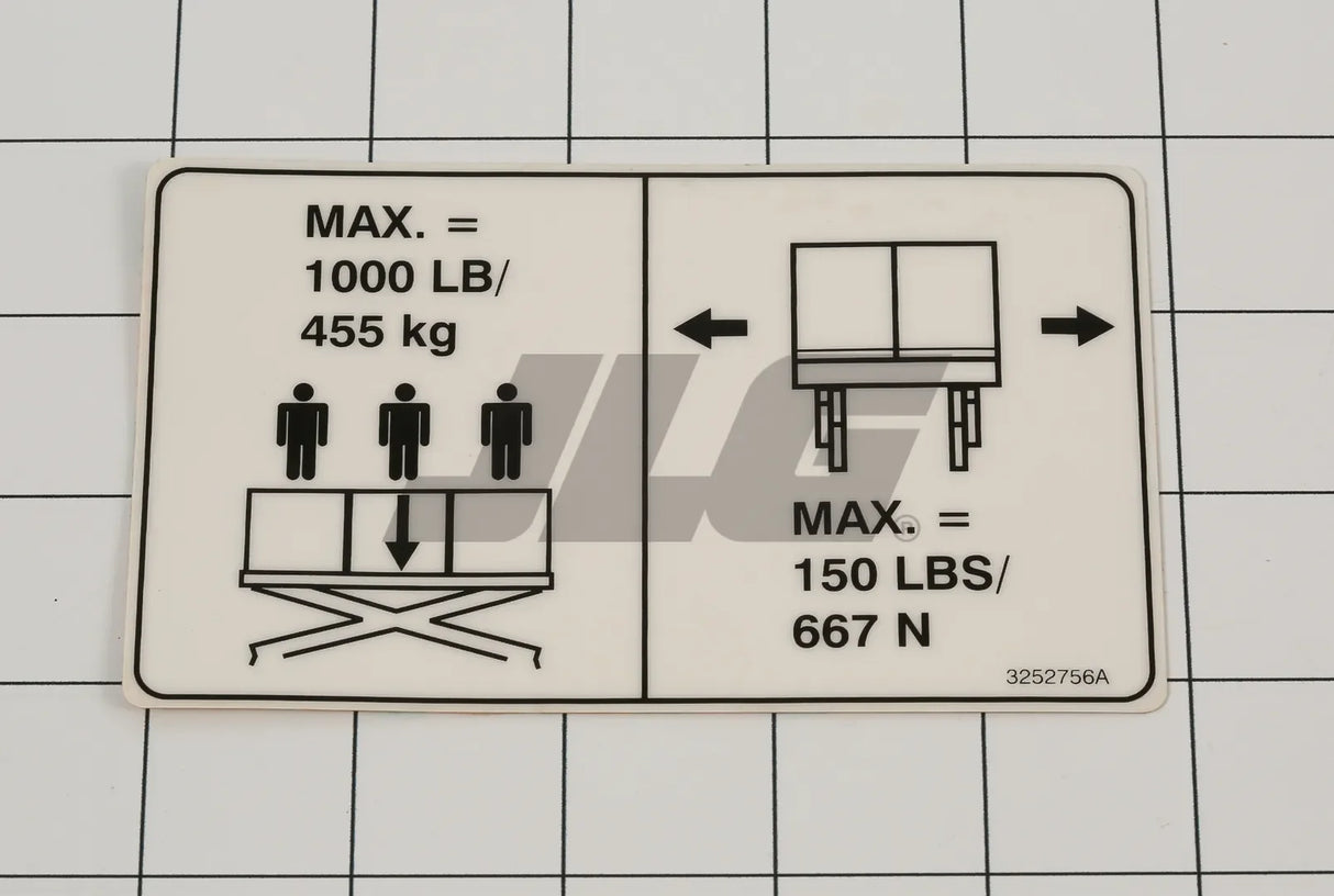 3252756 Nameplate, Cap (Fix Deck)C/D/L/B/J | JLG