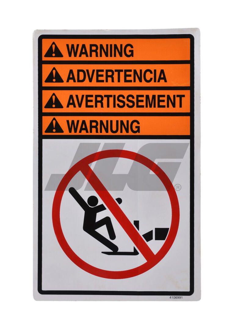 4106991 Decal No Riders Warning Inter | JLG