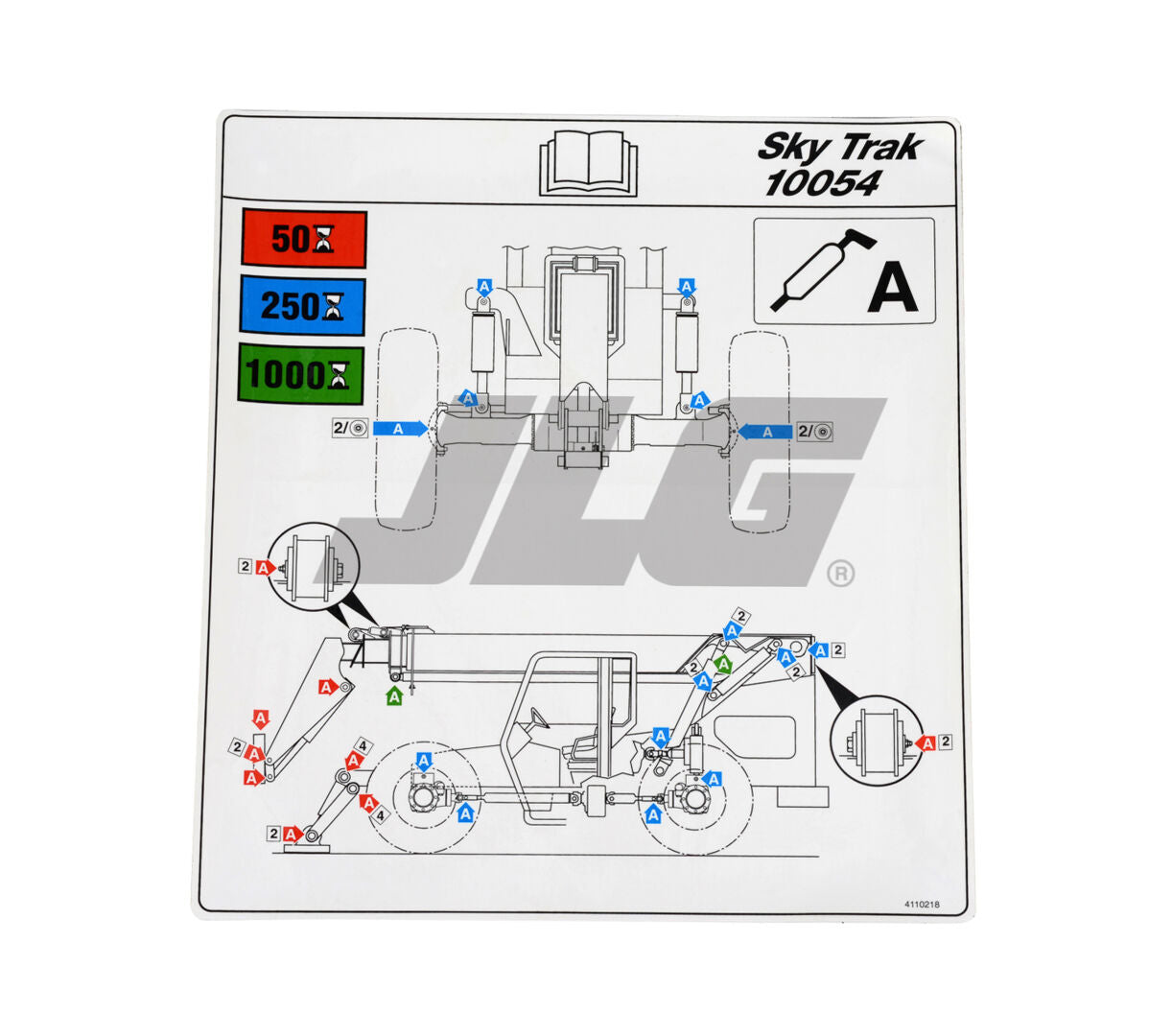 4110218 Gráfico de lubricación 10054 | JLG