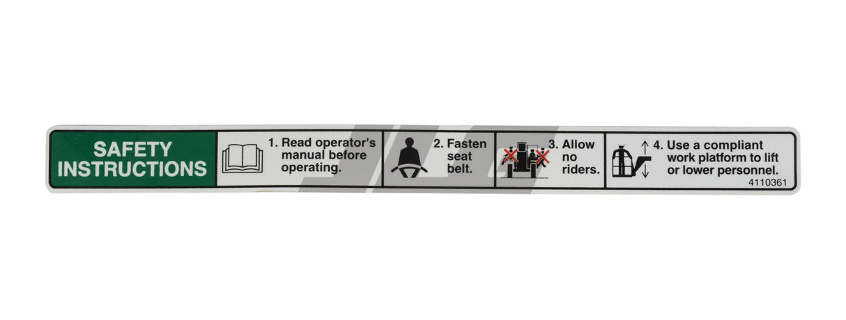 4110361 Safety Instructions Decal
