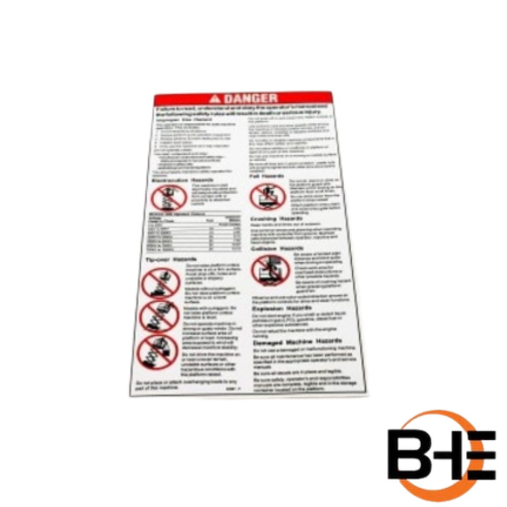 Part Number 43091GT Danger General Safety Decal