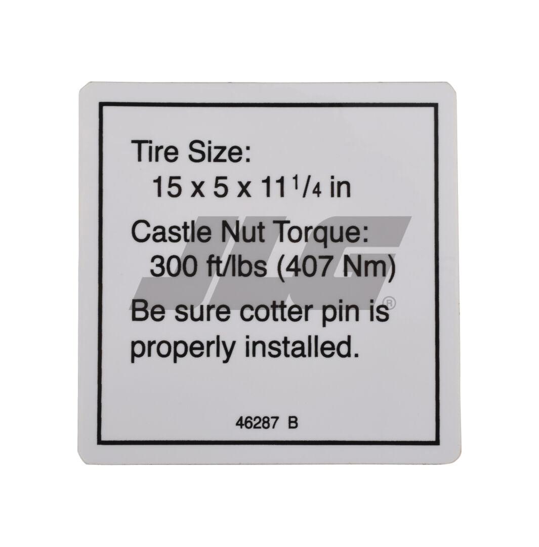 46287 Tire Spec Decal