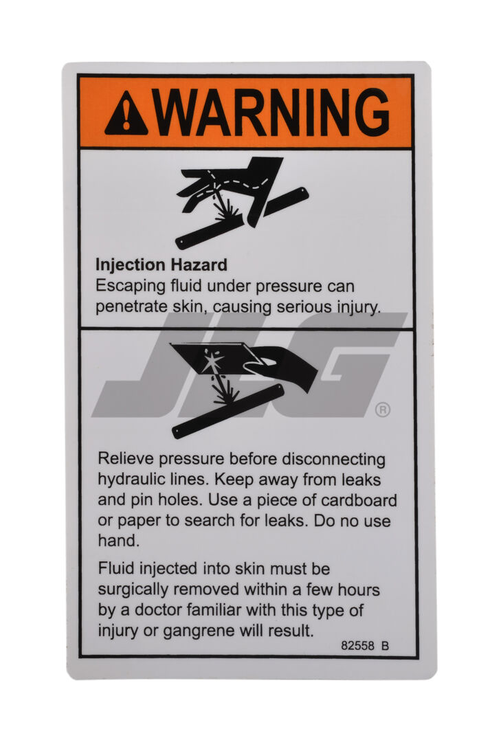 Part Number 70040442 Warn Skin Injection Haz fits JLG