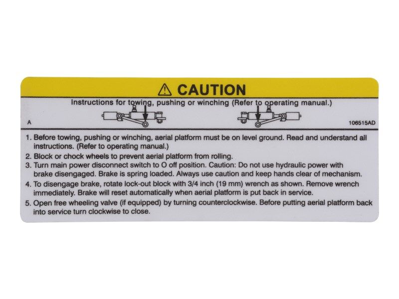 70040638 Decal, Caution Brake | JLG