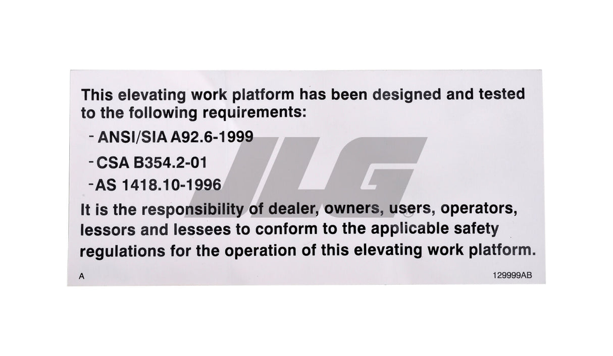 70040654 Decal, Ansi | JLG
