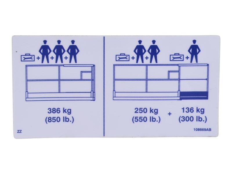 70041516 850 Lb Capacity Decal